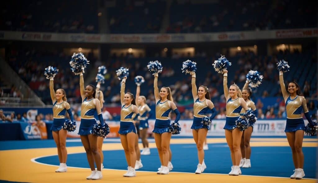 Cheerleading teams from around the world competing in qualification events for national teams